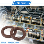2X Oil Seal Rotary Shaft Seal FKM Rubber 38x55x7mm for [Make Model] 