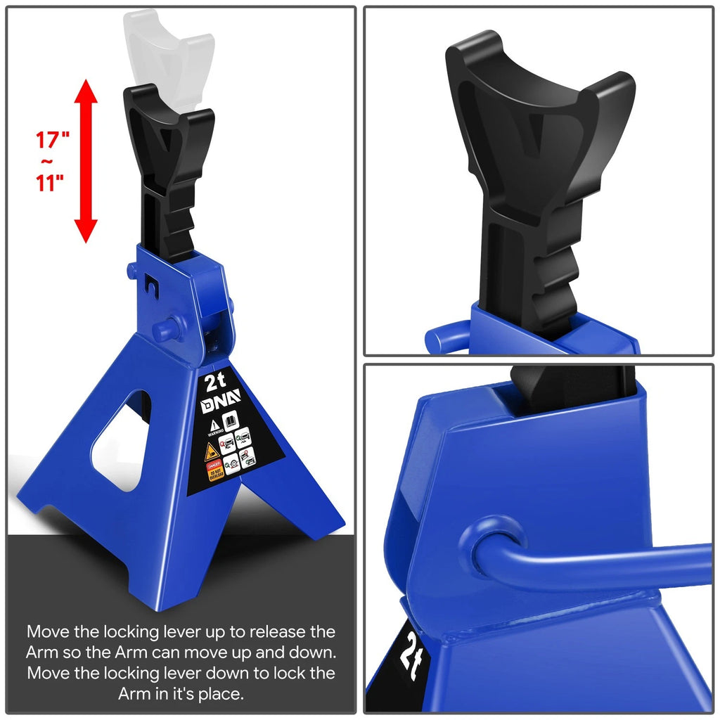 2X Jack Stands for Sedan SUV (10.6"-15.5", 4400lbs Capacity)