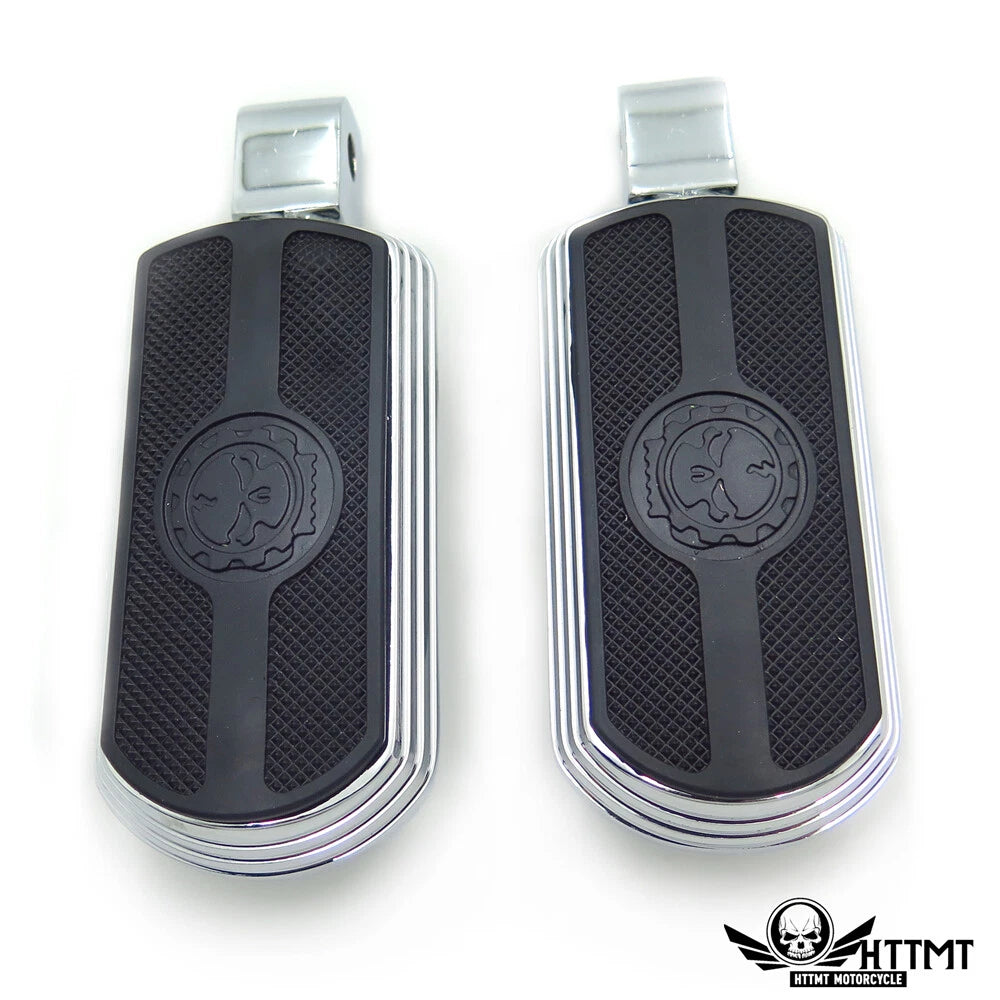 Chrome Skull Rubber Footpeg for Yamaha Road Star Warrior (2002–2009)