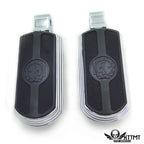 Chrome Skull Rubber Footpeg for Yamaha Road Star Warrior (2002–2009)