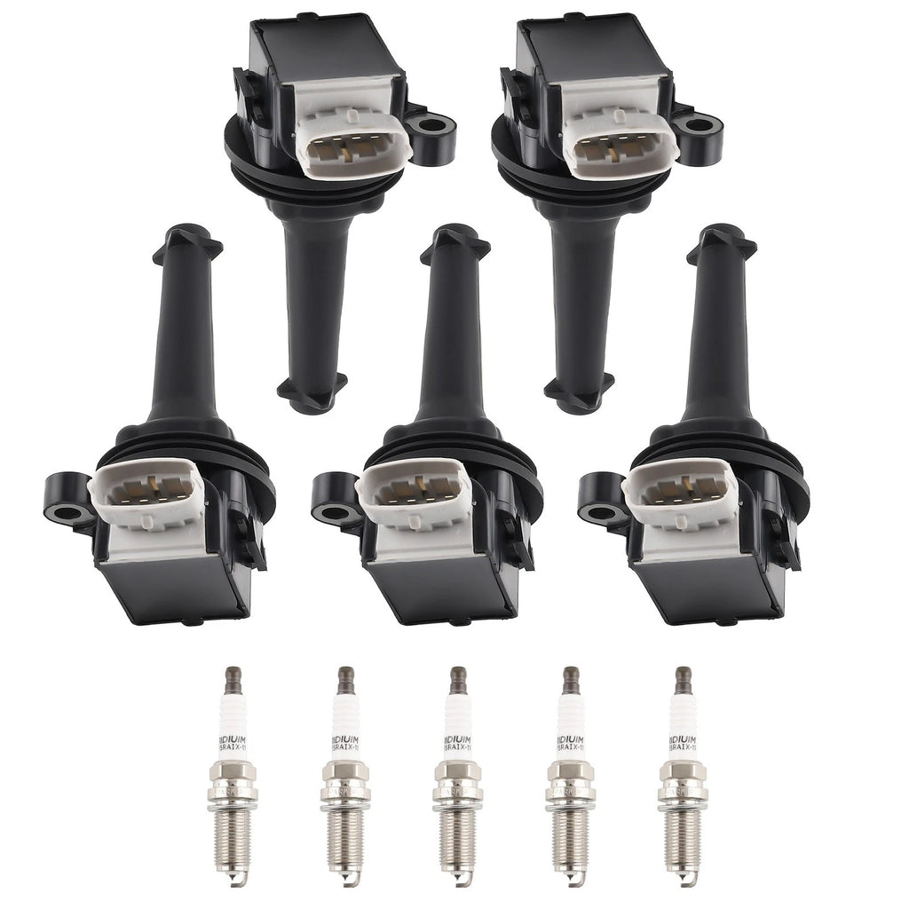 5pcs Ignition Coil & Spark Plug for Volvo C30 C70 S40 S60 V50 XC70 (2006–2013) UF517