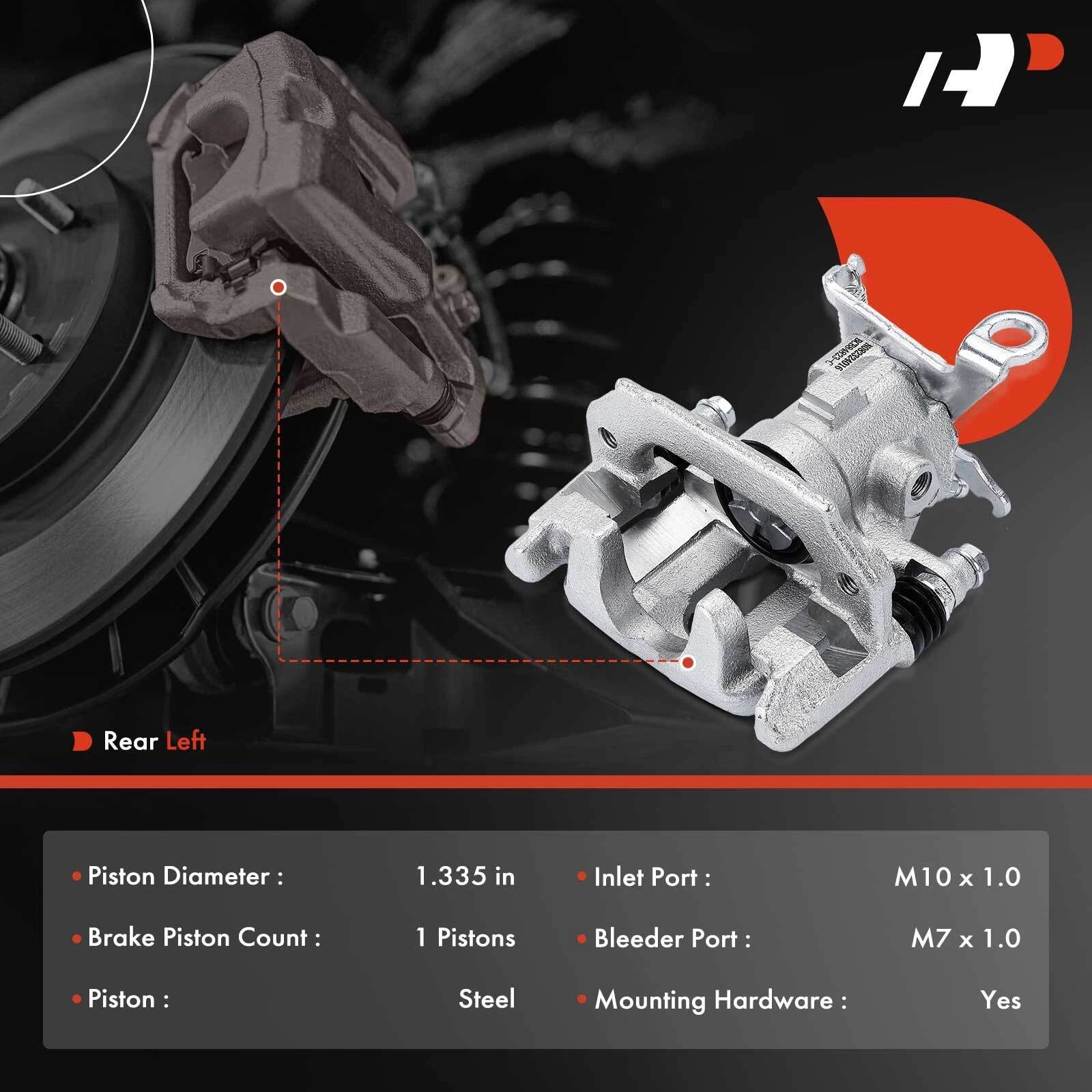 Rear Driver Side Brake Caliper with Bracket for Ford Focus (2000-2007)