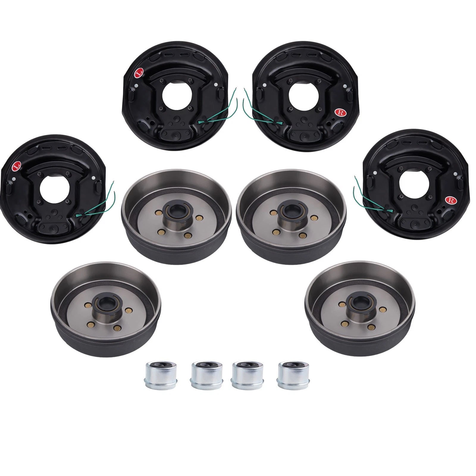 4Pcs Electric Brake Hub Drum Kit for 3500 lb Axle (5 On 4.5")