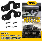 Metal Sun Visor Clips Repair Kit for Jeep Wrangler JK JL Gladiator JT (2018–2022)