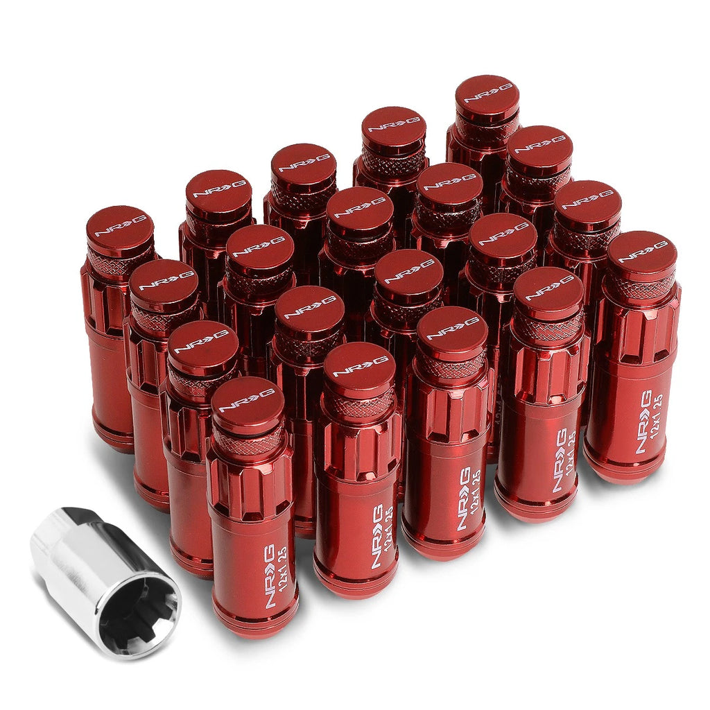20Pcs Steel M12 x 1.25 Close End Spline Drive Lug Nuts for Universal Vehicles