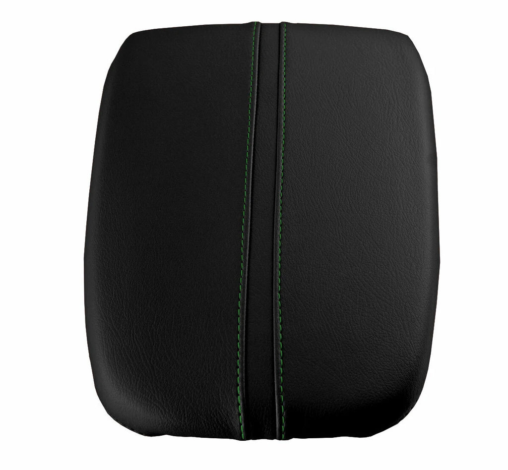 Leather Console Lid Armrest Cover for Acura TLX (2015–2020) Green Stitch