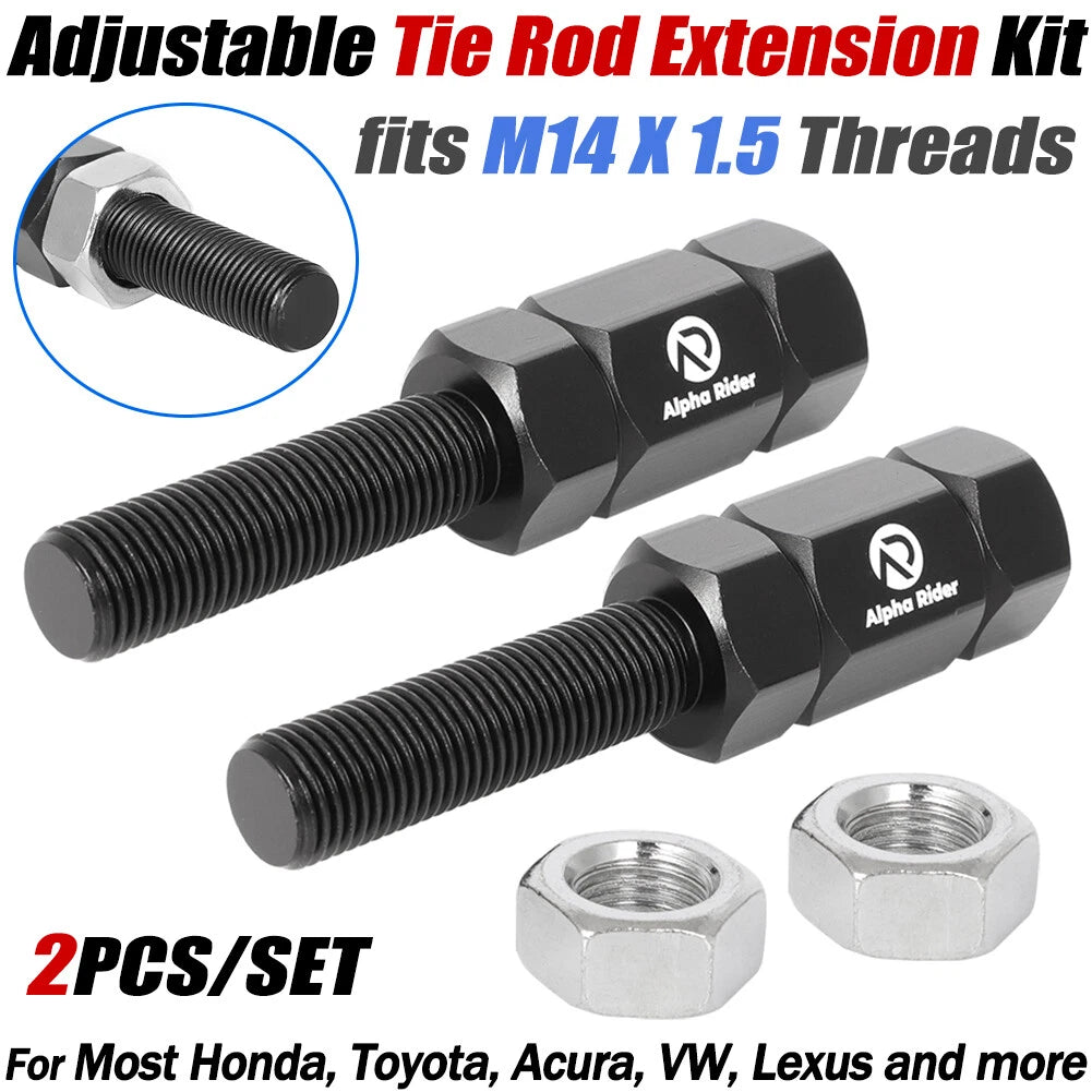Adjustable Tie Rod Extension Kit M14 x 1.5 for Honda Acura Toyota Lexus (Most)