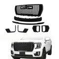 Set of 7 Front Gloss Black Grille Hood Trim Molding for GMC Yukon/XL Denali (2021–2023)
