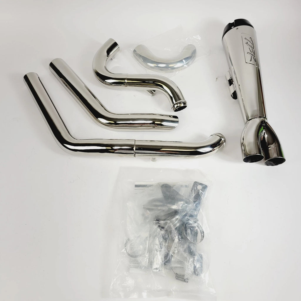 2X Two Brothers Polished 2-Into-1 Exhaust for Harley Softail Low Rider (2022–2024)