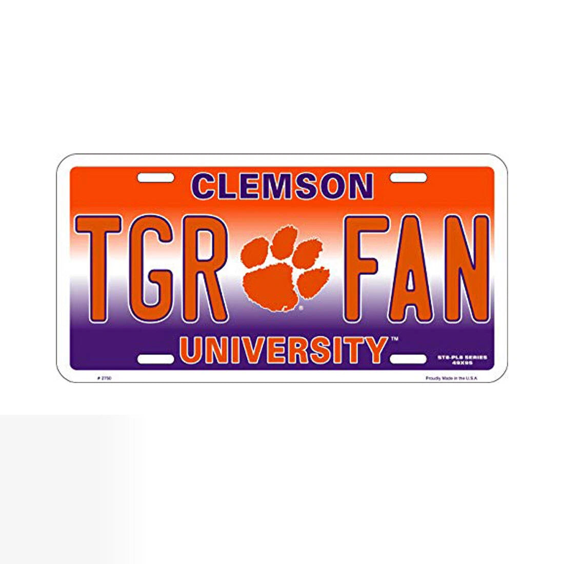 Clemson University Tigers Novelty License Plate 6 x 12