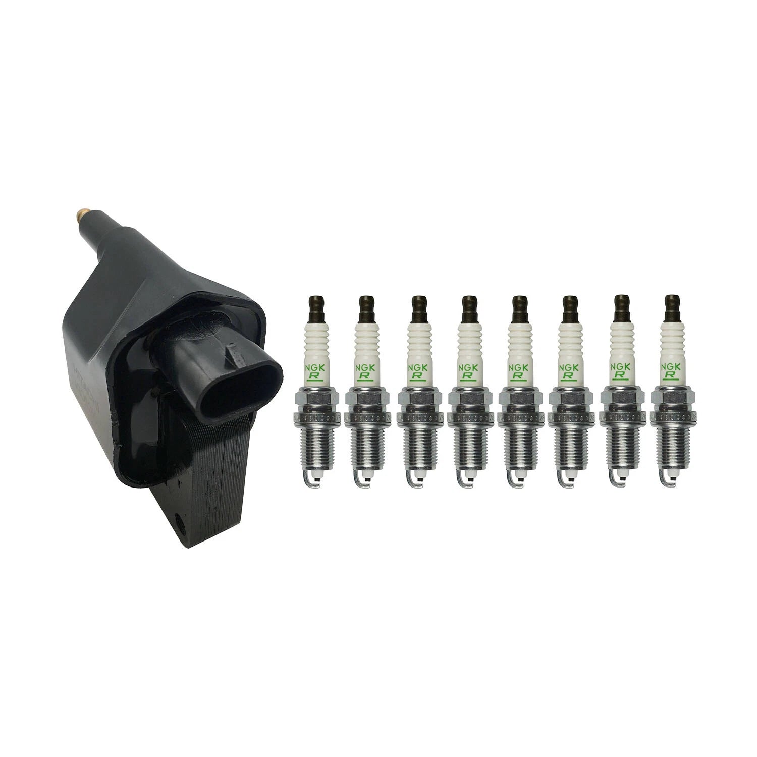 Hitachi Ignition Coil & 8 NGK Spark Plugs Kit for Ram 1500 5.2 V8 (1994–2001)