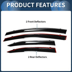 Window Deflectors for Honda Civic 2006 Side Window Vent Visors Black 1 Set