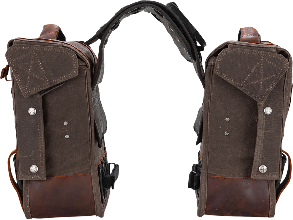 Throw-Over Saddlebag for Burly Brand (Dark Oak)