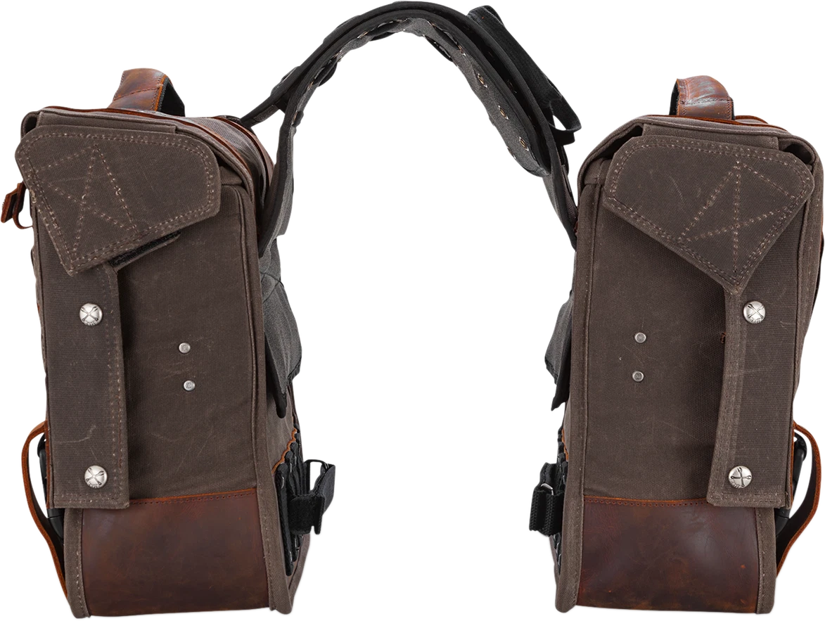 Throw-Over Saddlebag for Burly Brand (Dark Oak)