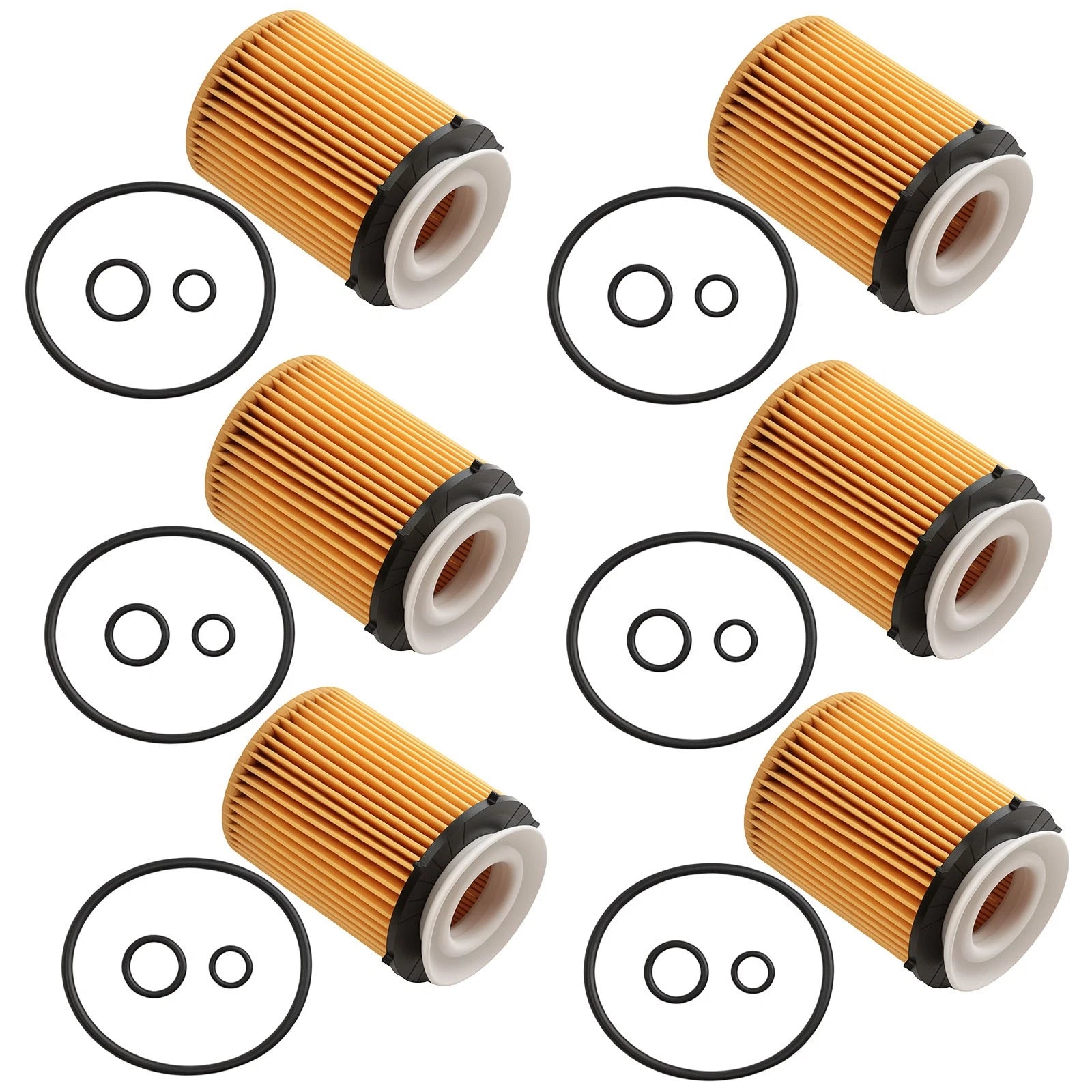 Set of 6 Oil Filters for Mercedes-Benz GLC300 GLC300e GLC350e GLE350 (2016–2023)