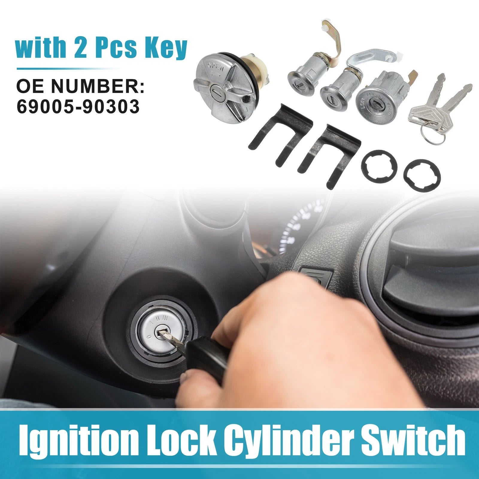 Ignition Lock Cylinder Kit for Toyota (1 Set)