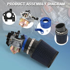 Air Filter Adapter Kit for Predator 420cc 389cc Go Kart (15HP)