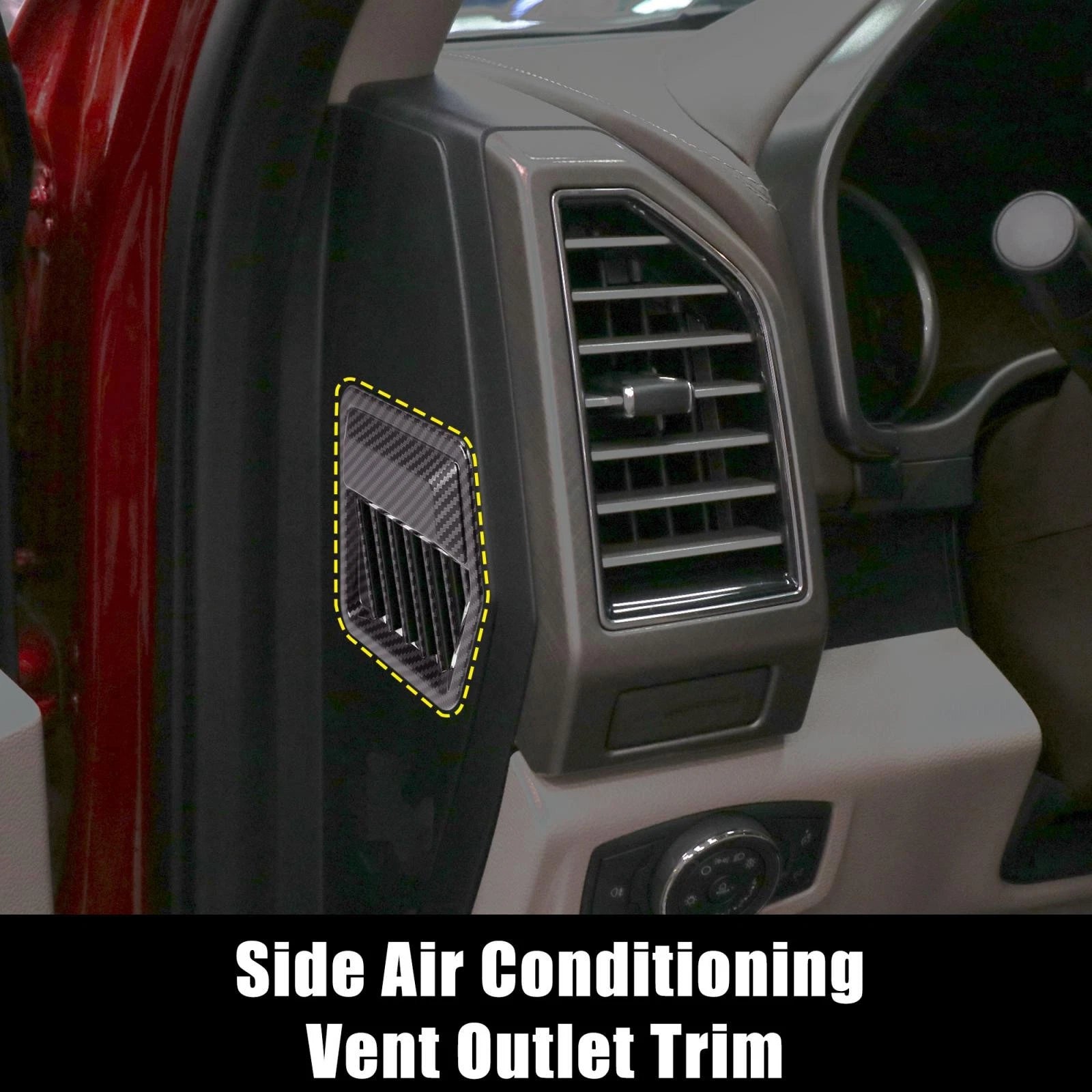 2 Pcs ABS Side Air Conditioning Vent Outlet Trim for Ford F-150 (2015–2019)