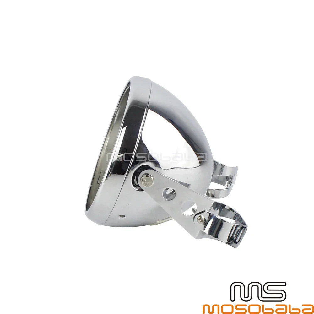 7" Chrome Round Headlight Bucket Mounting Housing for Harley Honda