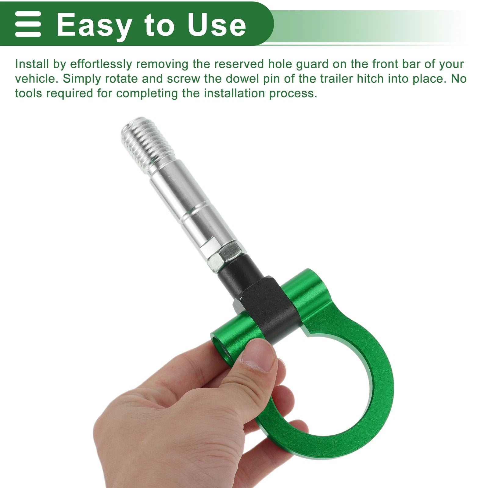 Tow Hook Set for Mazda RX8 (2003–2008) 11mm Aluminum Alloy 104mm Green