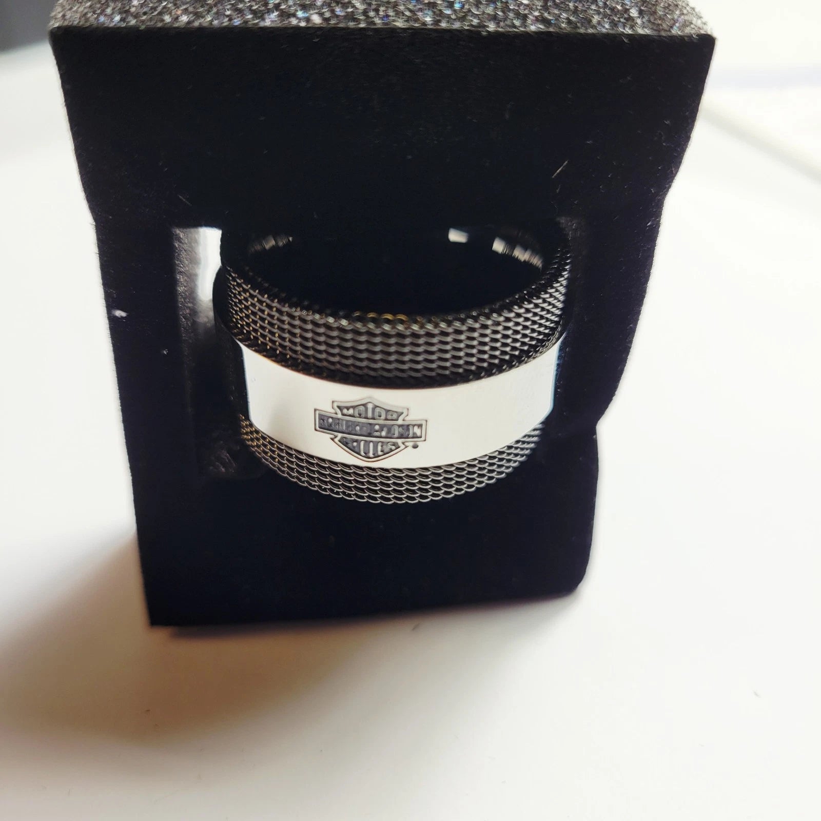 Stainless Steel B&S Mesh Ring for Harley-Davidson (Size 12, 34R00319-12)