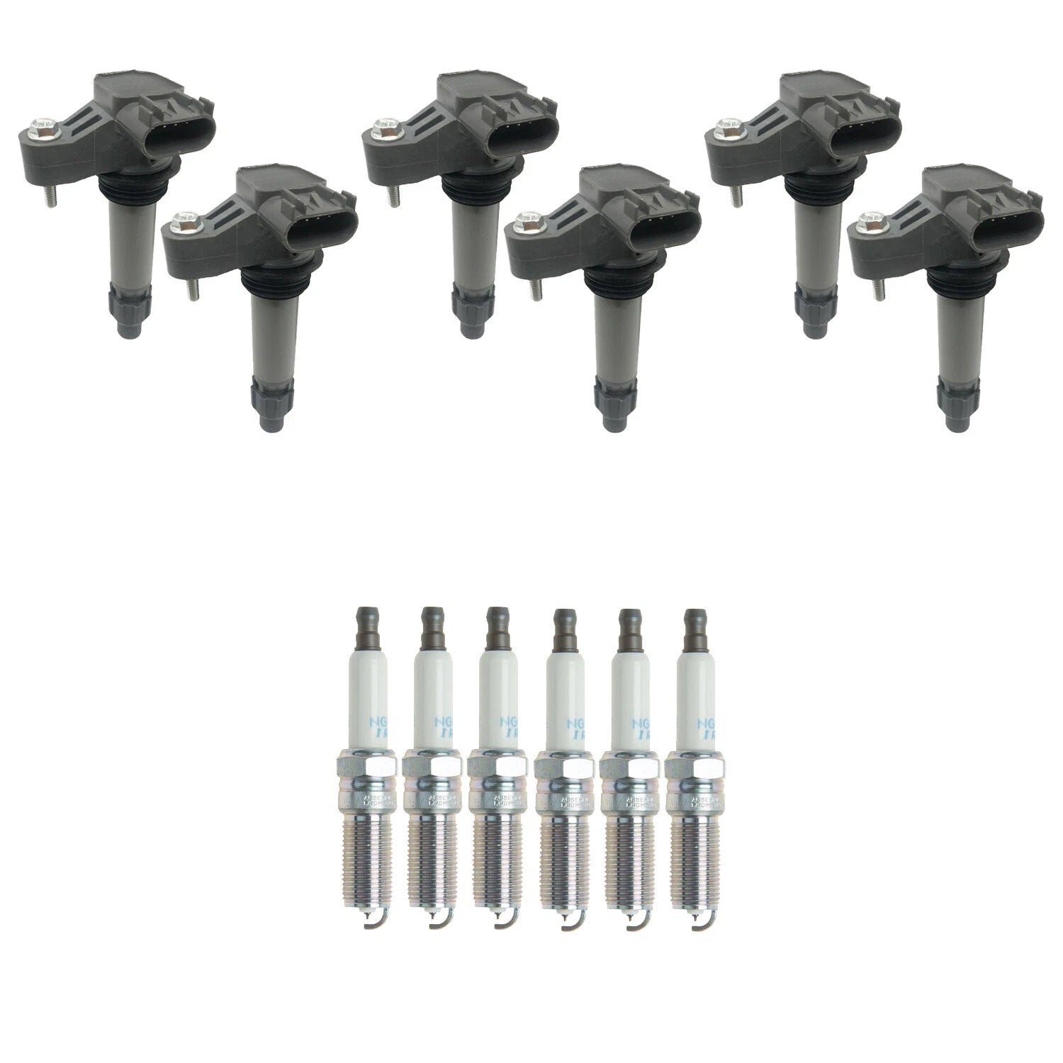 Set of 6 Ignition Coils & NGK Iridium Spark Plugs for Camaro CTS Impala (V6)