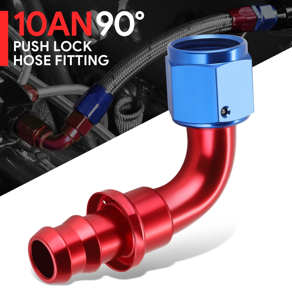 AN10 90 Degree Swivel Oil/Fuel Line Hose End Push-On Male Fitting