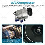 Air Conditioning Compressor for Audi Q7 (2006–2015) VW Touareg (2003–2010) 12V