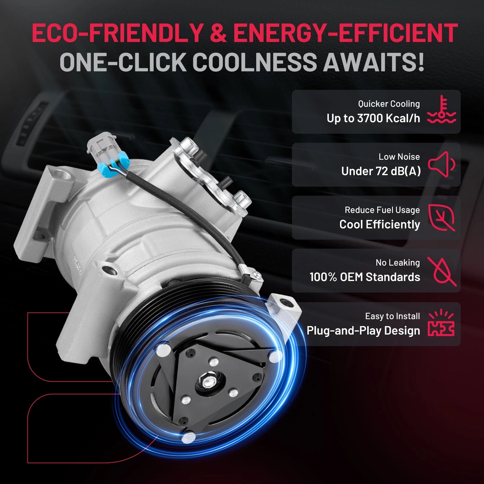 A/C Compressor CO28000C for GMC Savana 2500 (2008–2009) 4.8L 6.0L