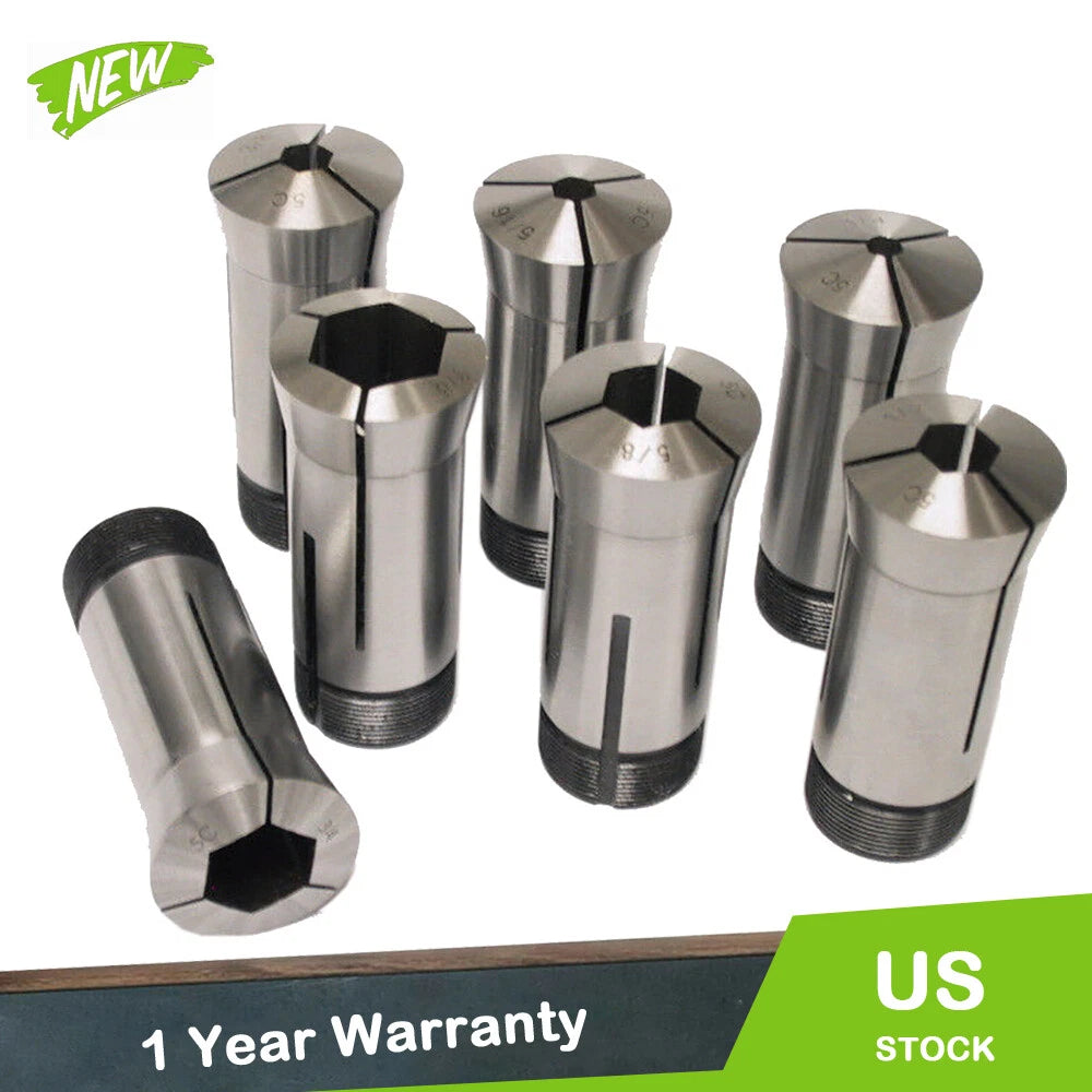 Set of 7 Collet Hex Drivers 1/4" to 7/8" for Automotive Use