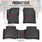 Set of 2 3D Floor Mats Liners for Toyota Corolla (2020–2024) TPE Rubber Waterproof