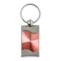 Stripe Logo on Pink Rectangular Wave Keychain - Officially Licensed for Dodge