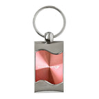 Stripe Logo on Pink Rectangular Wave Keychain - Officially Licensed for Dodge