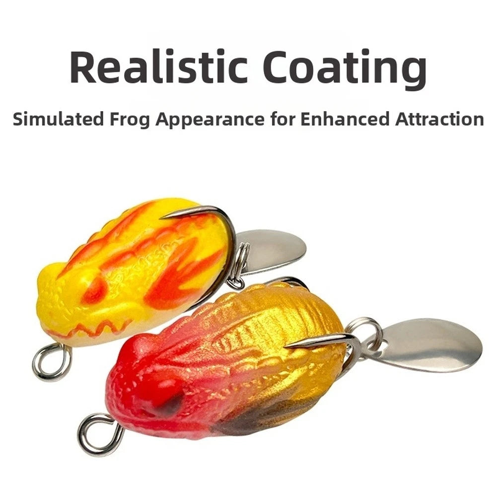Silicone Topwater Frog Fishing Lure with Enhanced Visibility Spinner 4g