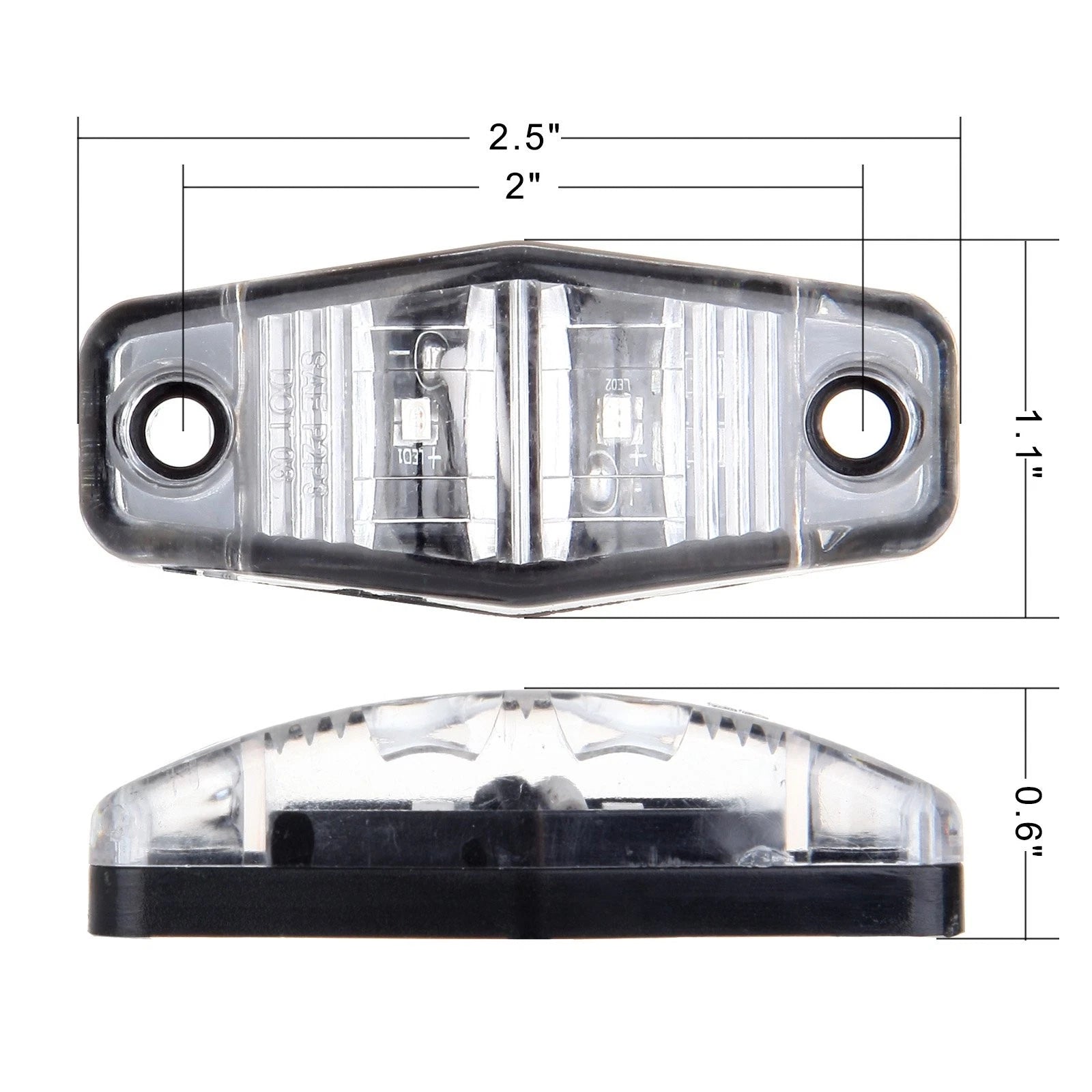 8pcs Yellow Mini Sealed Trailer Clearance Light for RV Trailer (No Year)