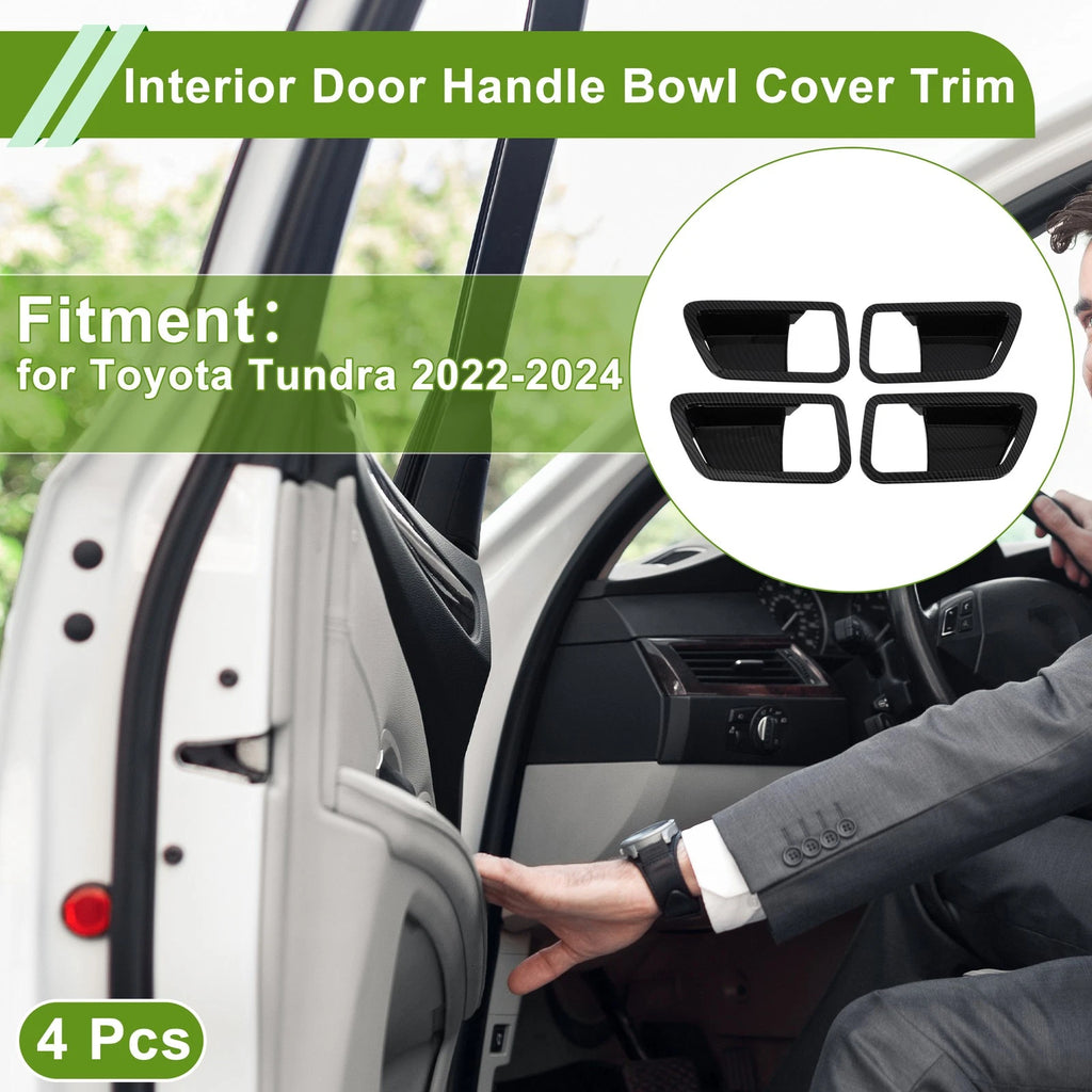 Set of 4 Interior Door Handle Bowl Cover Trim for Toyota Tundra (2022–2024)
