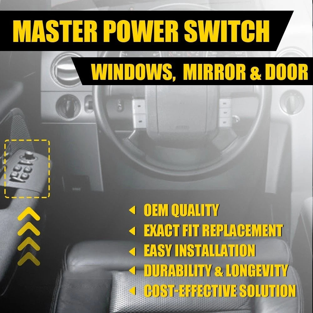 LH Front Master Window Door Lock Mirror Switch for Ford F-150 (2004–2008) SW6666 V