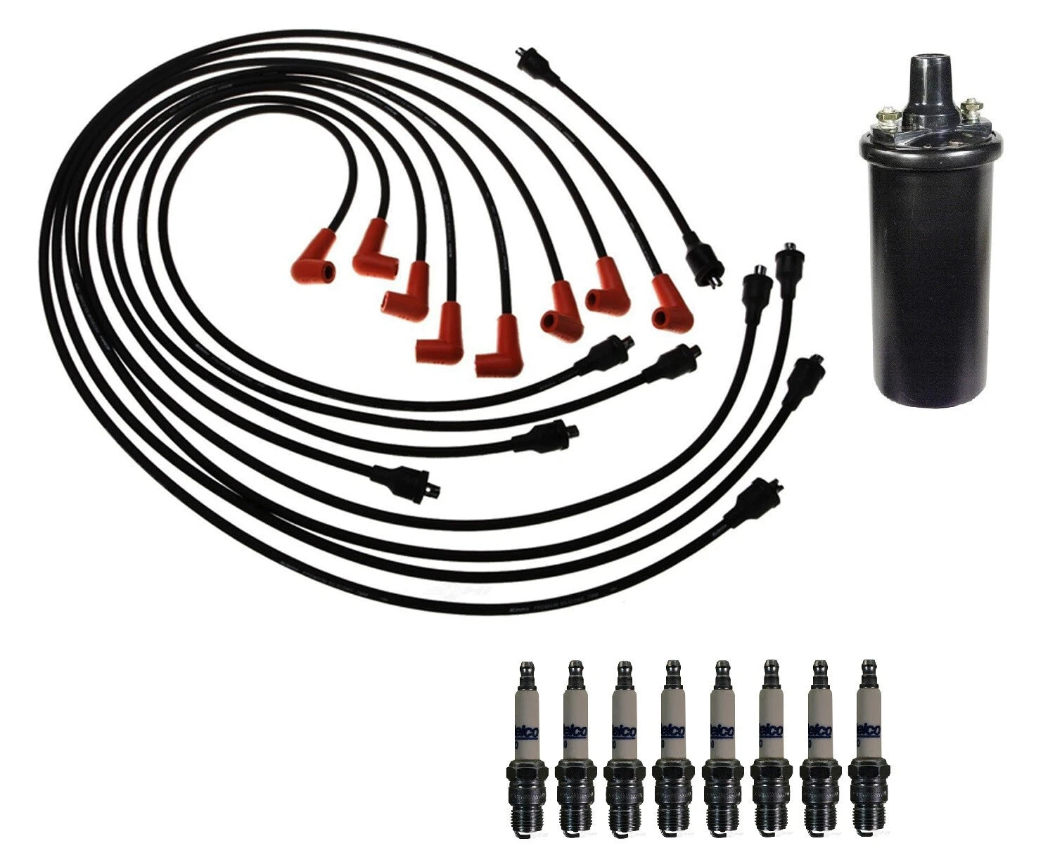 Ignition Wires & Spark Plugs Kit for Chevy P20 Van, GMC C25 C35 (V8)