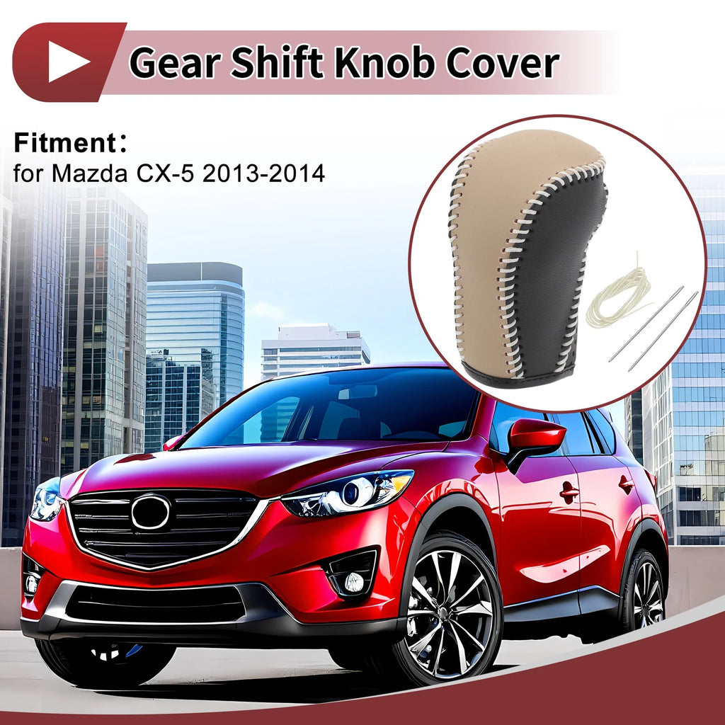 1Pc Gear Shift Knob Cover for Mazda CX-5 (2013–2014) Black Beige