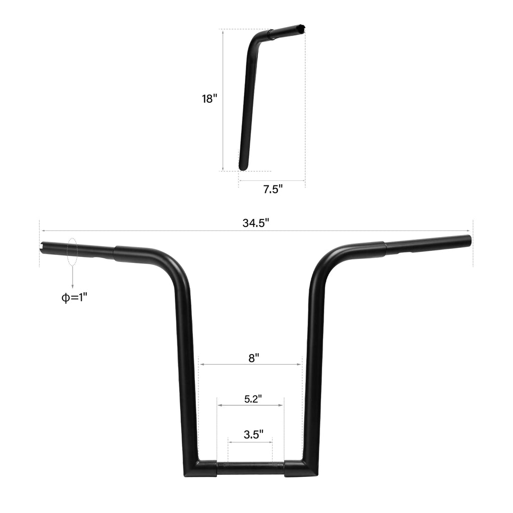 1 1/4" 18" Rise Ape Hanger Handlebar for Harley Sportster 883 1200 Softail