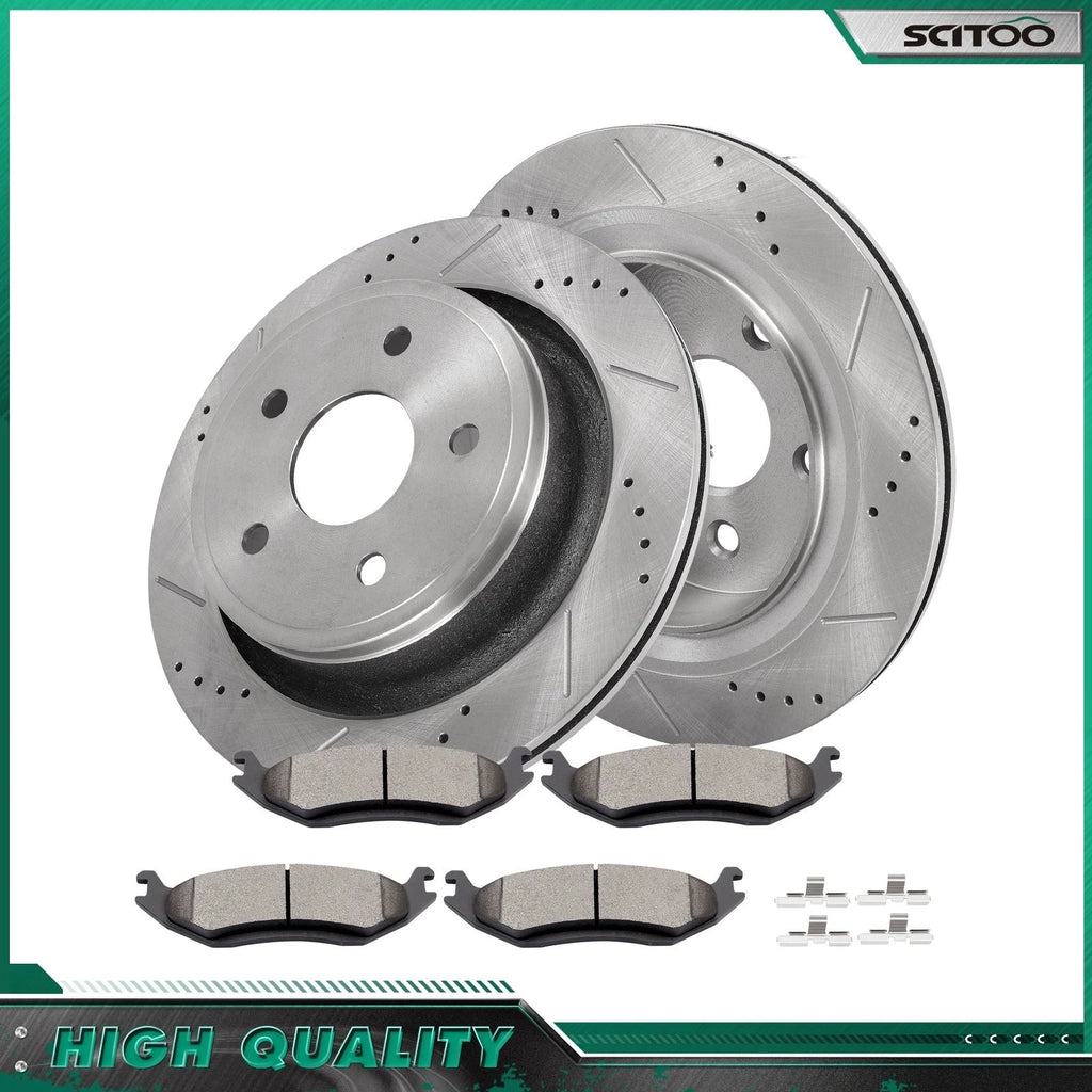 Rear Brake Rotors & Ceramic Pads for Chrysler Aspen, Dodge Durango (2005–2006)