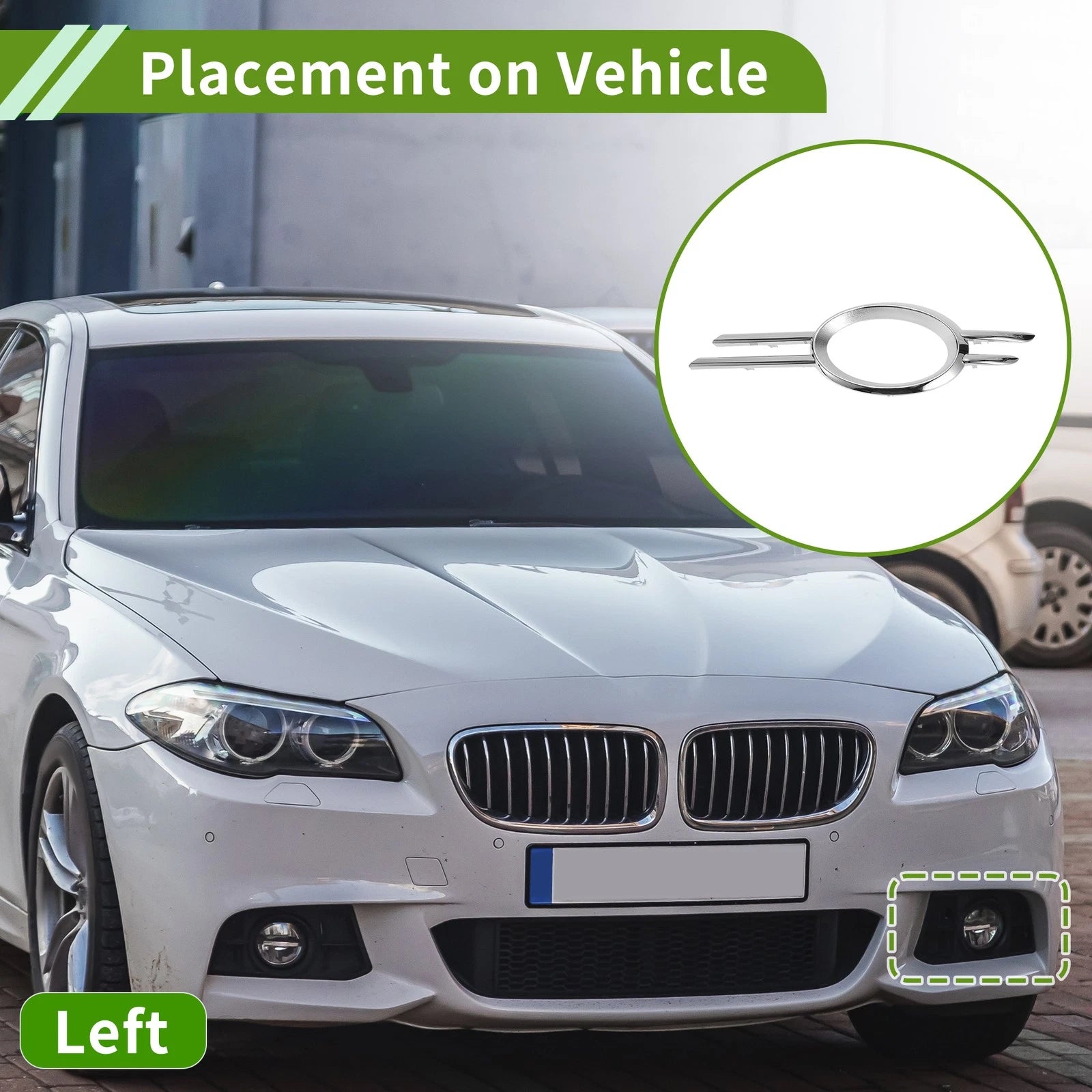 1 Pc Front Left Fog Light Grill for Mercedes Benz W211 (2003–2009) No. 2118851174 Silver Tone