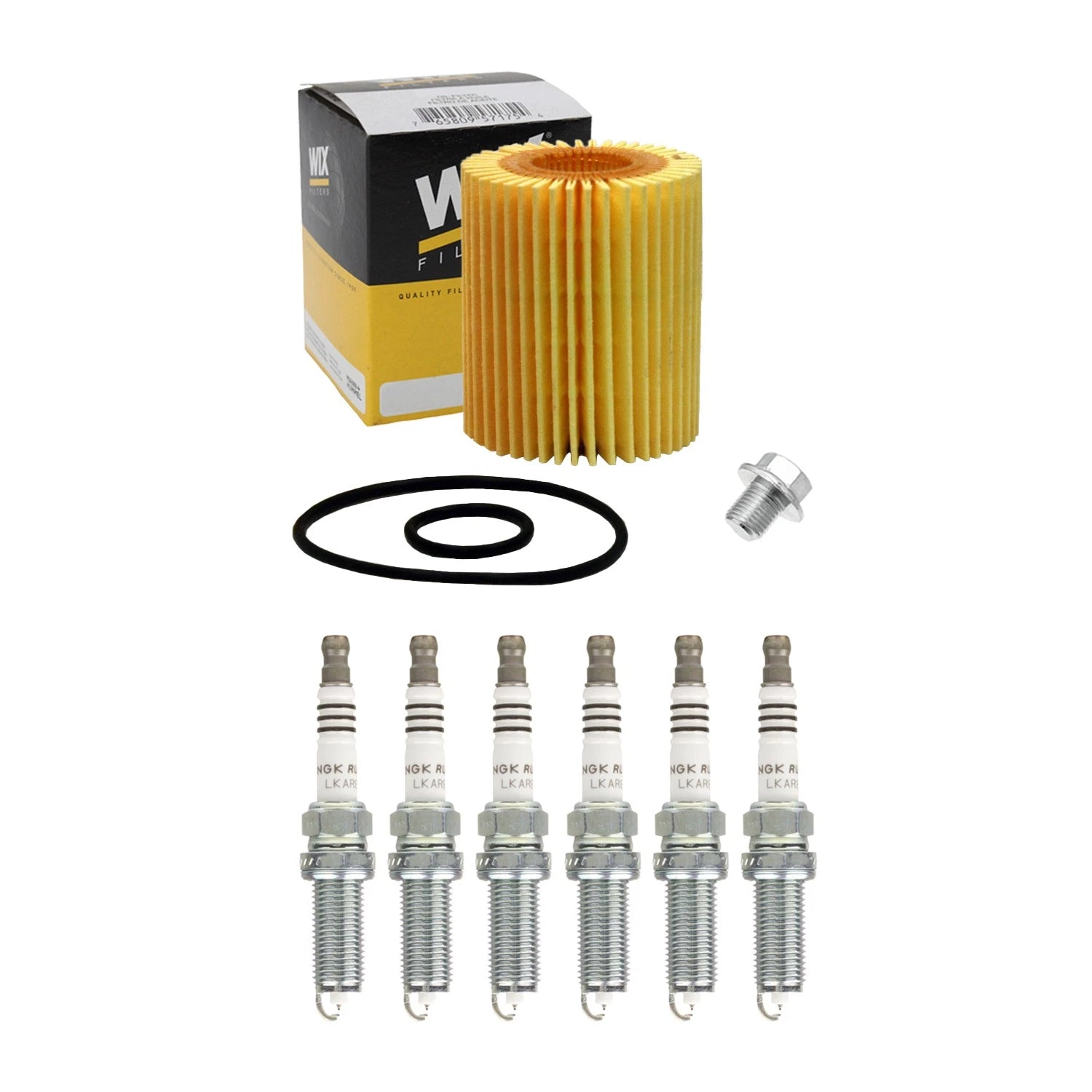 Wix Engine Oil Filter & NGK 6 Ruthenium HX Spark Plugs for Lexus LS500 (2018–2023)