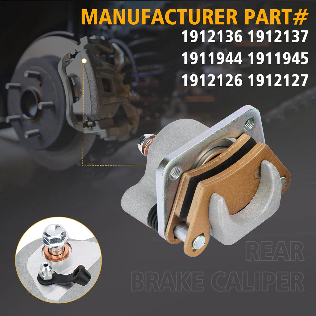 Rear Left Right Brake Calipers Pads for Polaris Ranger XP 570 900 1000 (2014–2019)