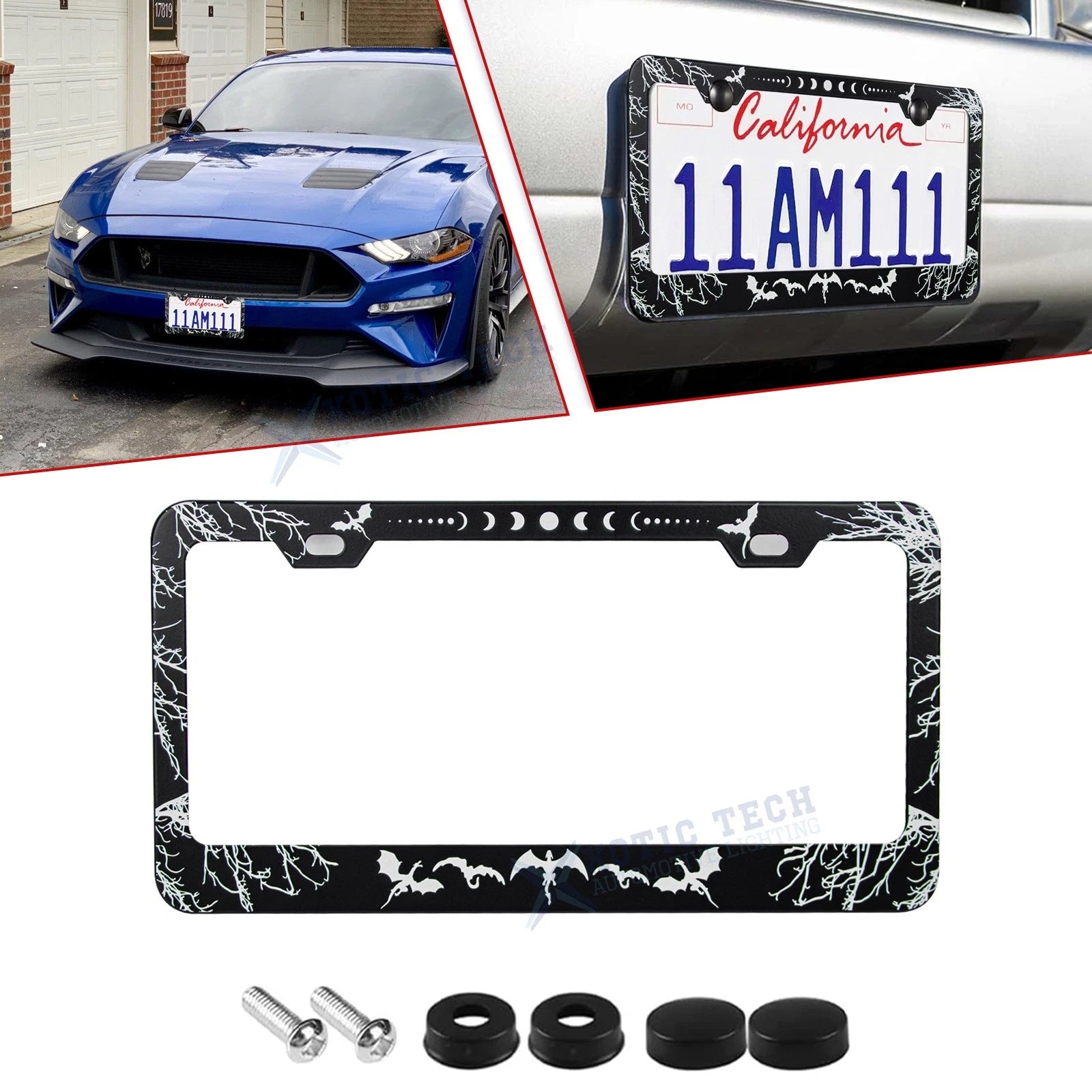 Black Dragon Mythology License Plate Frame for Universal Fit (2010–2024)