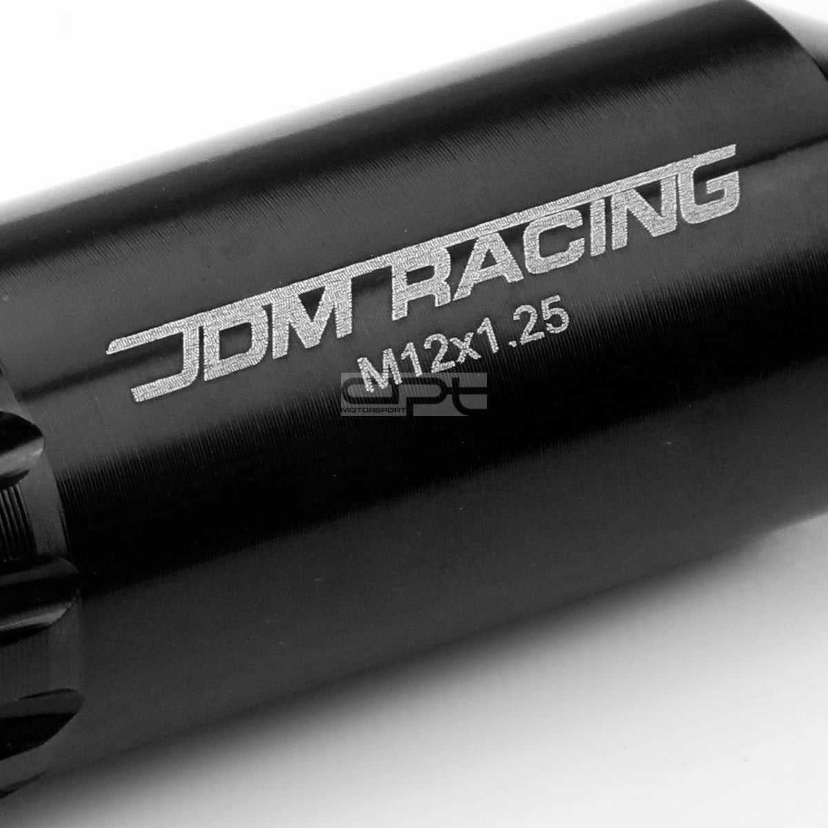 Open-End Aluminum Black Lug Nuts + Adapter M12x1.25 for
