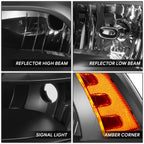 Projector Headlights for Dodge Ram 1500 2500 3500 (2009–2012) Black/Amber
