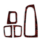 Set of 4 Fire Red Door Window Switch Panel Trim for Benz C Class (2015–2021), GLC Class (2016–2023)