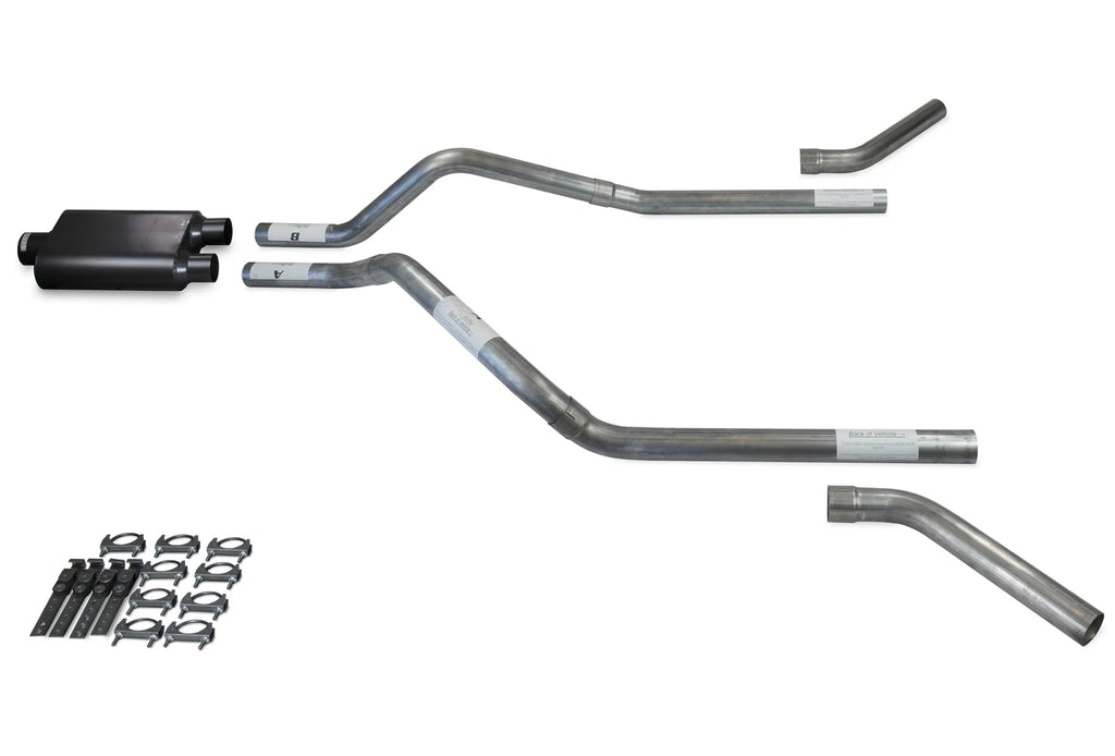 Dual Exhaust Kit for GMC Jimmy (1992–1994) 2.5" 2 Chamber Muffler Corner Exit