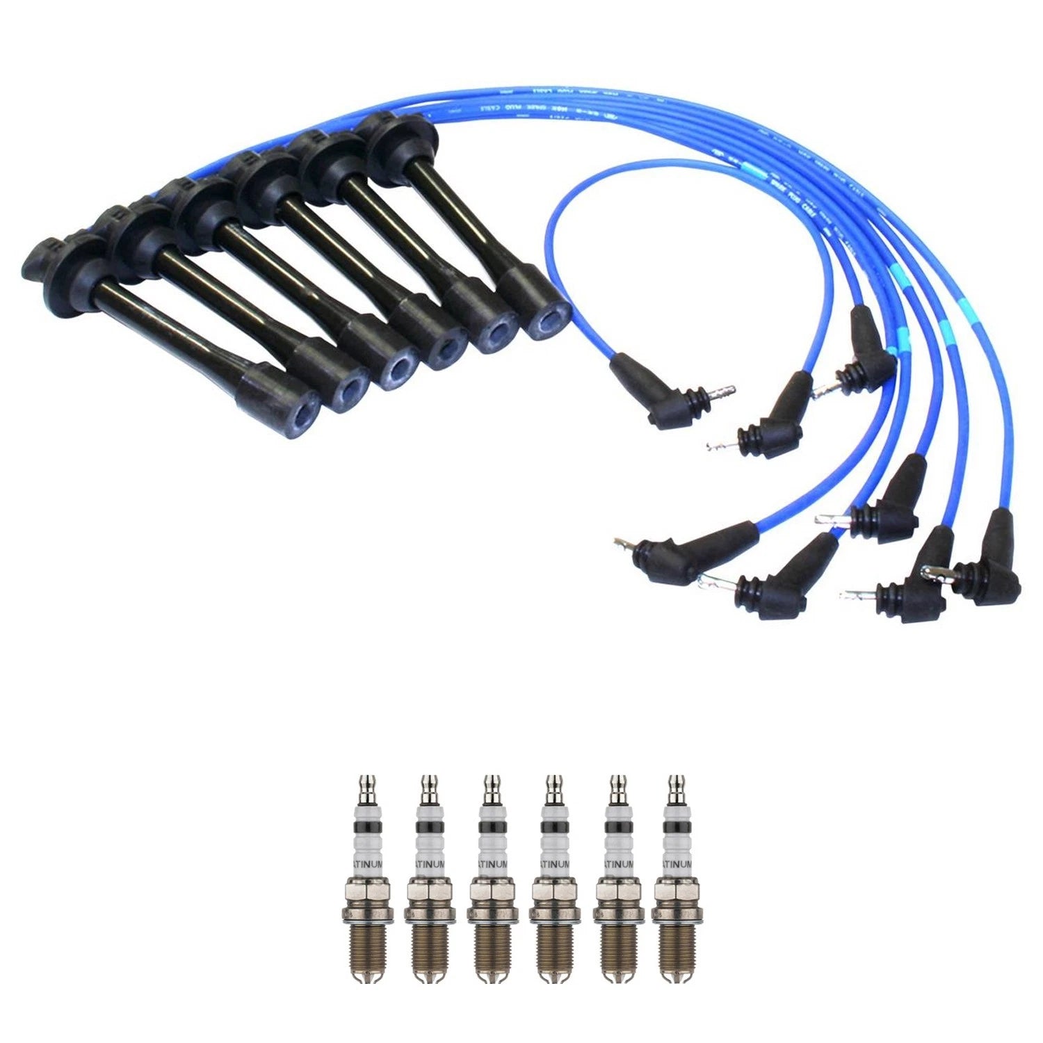NGK Wire Set & Bosch 6 Platinum+4 Spark Plugs Kit for Camry ES300 (1992–1996)